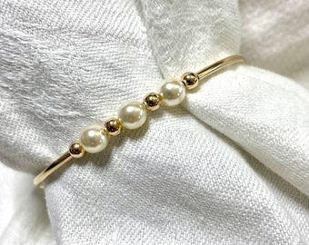 Grateful Triple Pearl/ 14k gold filled