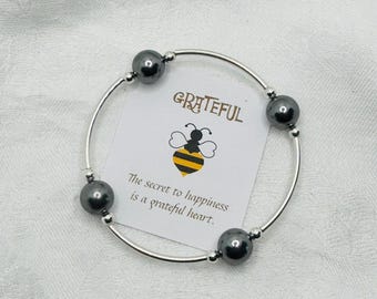 Grateful Pearl Bracelet--Dark Gray Pearl/Sterling Silver