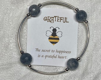 Grateful Bracelet-- Smokey Quartz/Sterling Silver