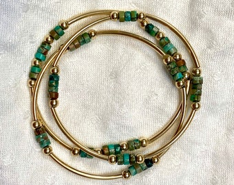 Turquoise & Gold Stackers