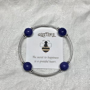 Grateful Bracelet Lapis/Sterling Silver image 1