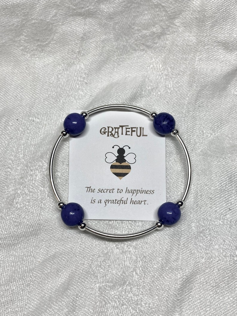 Grateful Bracelet Lapis/Sterling Silver image 1