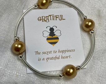 Best Seller! Grateful Pearl Bracelet—Gold Pearls/Sterling Silver