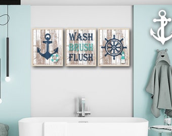 Beach Bathroom Decor Etsy