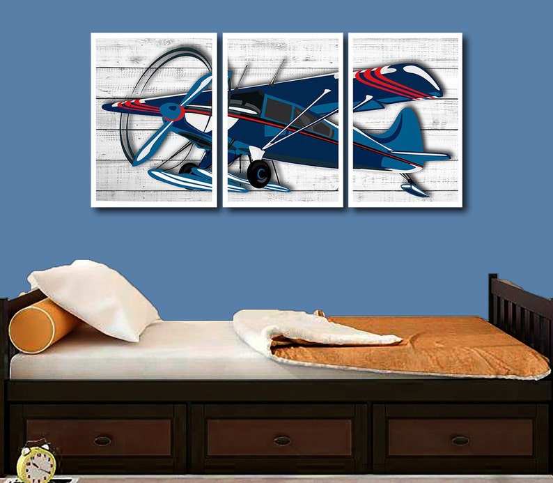 Airplane Wall Art Playroom Wall Decor Airplane Nursery Wall Etsy