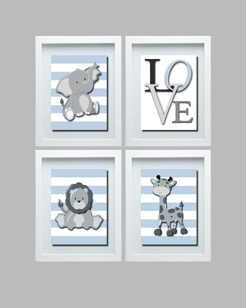 Safari Animal Wall Art Safari Nursery Wall Art Safari Etsy