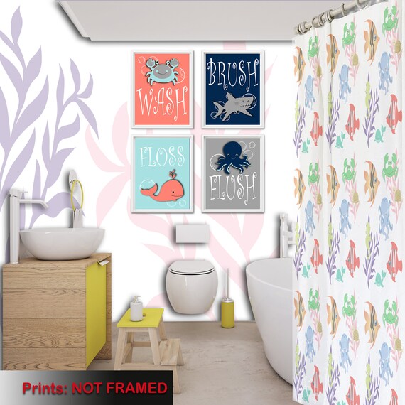Under The Sea Bathroom Decor Kids Wall - Sea Wall Decor For Bathroom Under The Sea Bathroom Decor Kids Wall - Sea Wall Decor For Bathroom