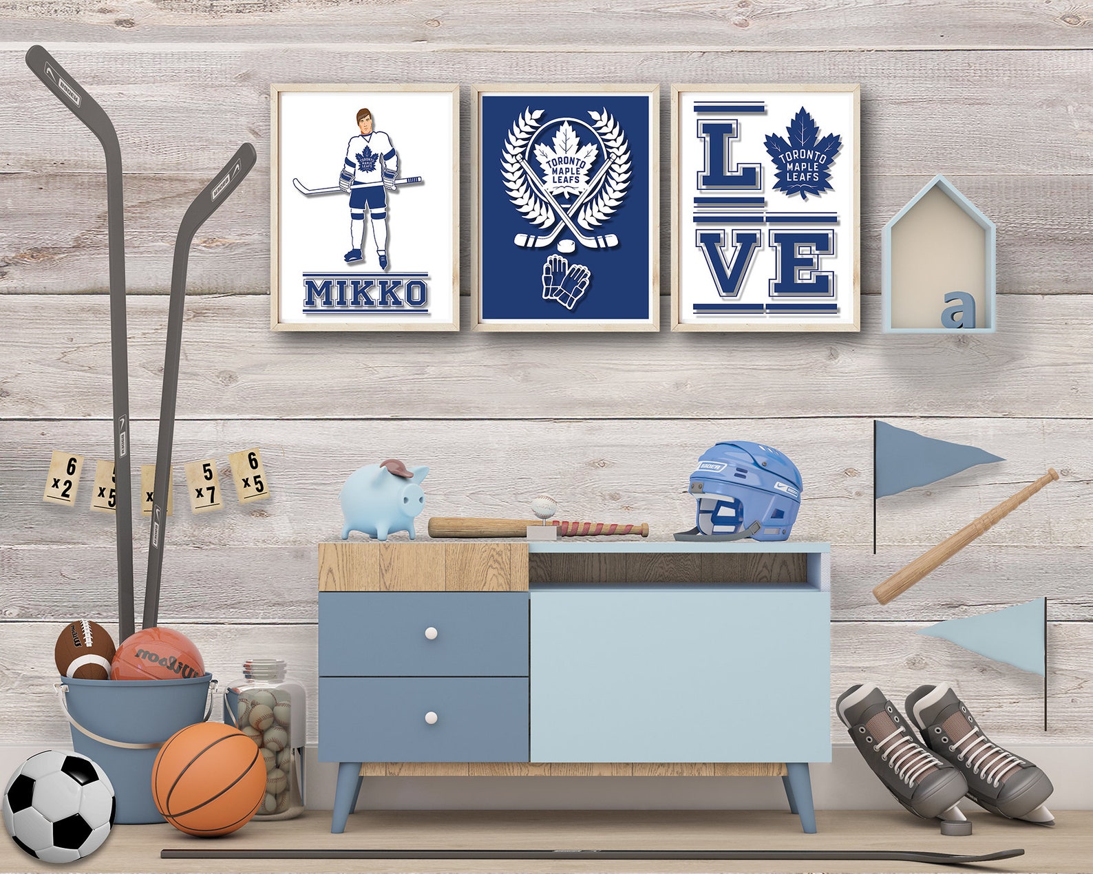 Hockey Wall Decor Hockey Wall Art Personalized Wall Art Boy Etsy