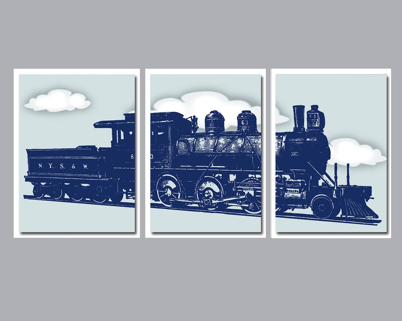 Vintage Train Wall Decor Vintage Train Decor Boys Nursery Etsy