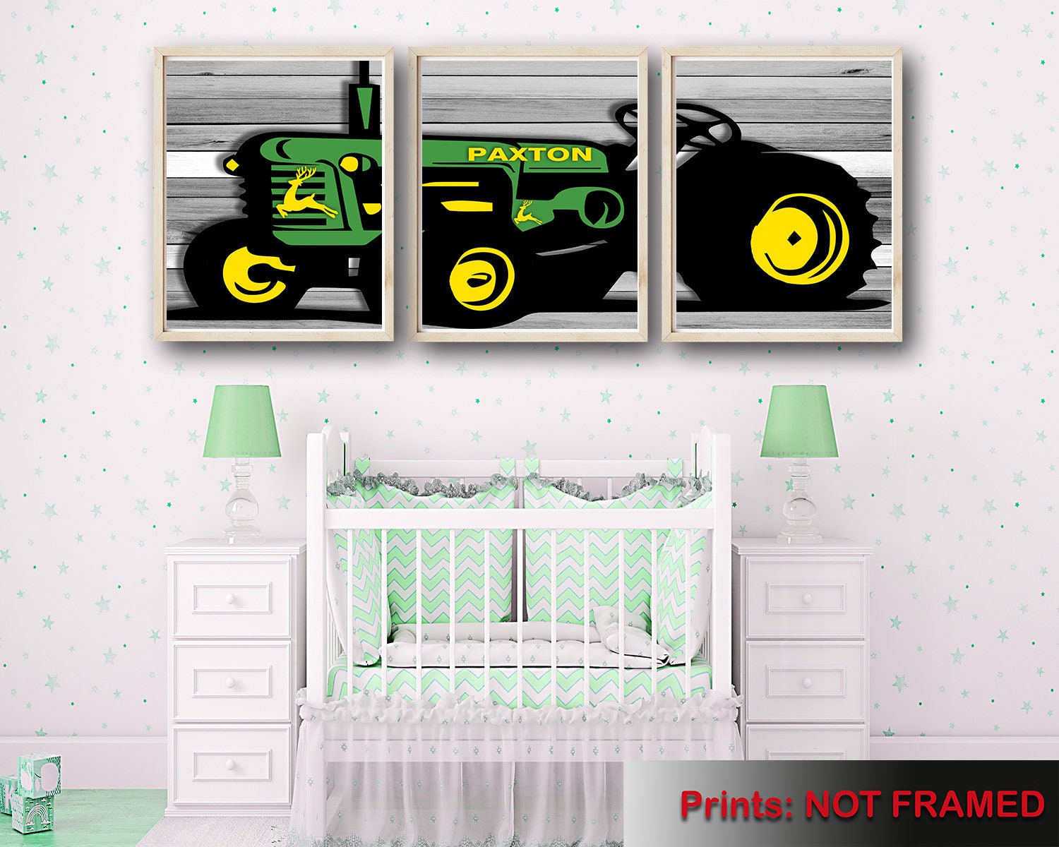 John Deere Inspired Vintage Tractor Wall Art Tractor Wall Etsy