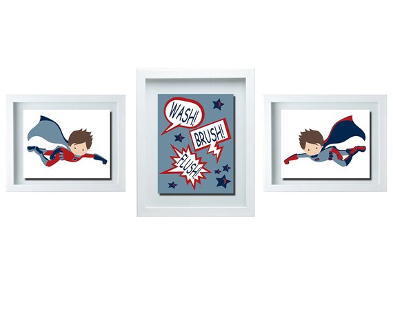 Superhero Bathroom Decor Superhero Bathroom Rules Boy Etsy