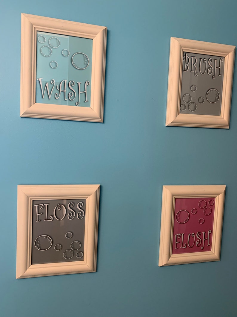 Wash Brush Floss Flush Bathroom Rules Print Kids Bathroom Decor Kids Bathroom Wall Art Kids Bathroom Rules Wash Brush Floss Flush Print