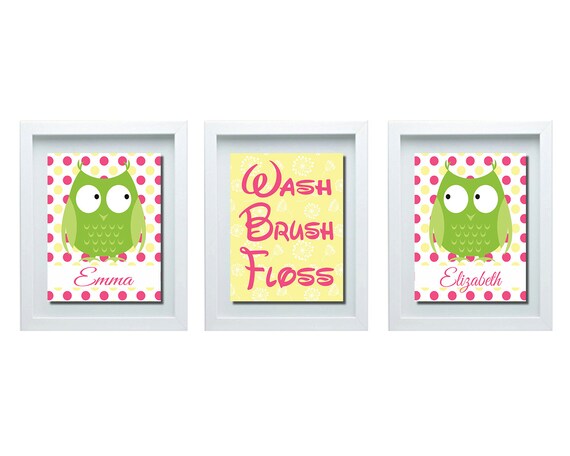 Sister Bathroom Decor Owl Bathroom Decor Owl Bathroom Rules Etsy