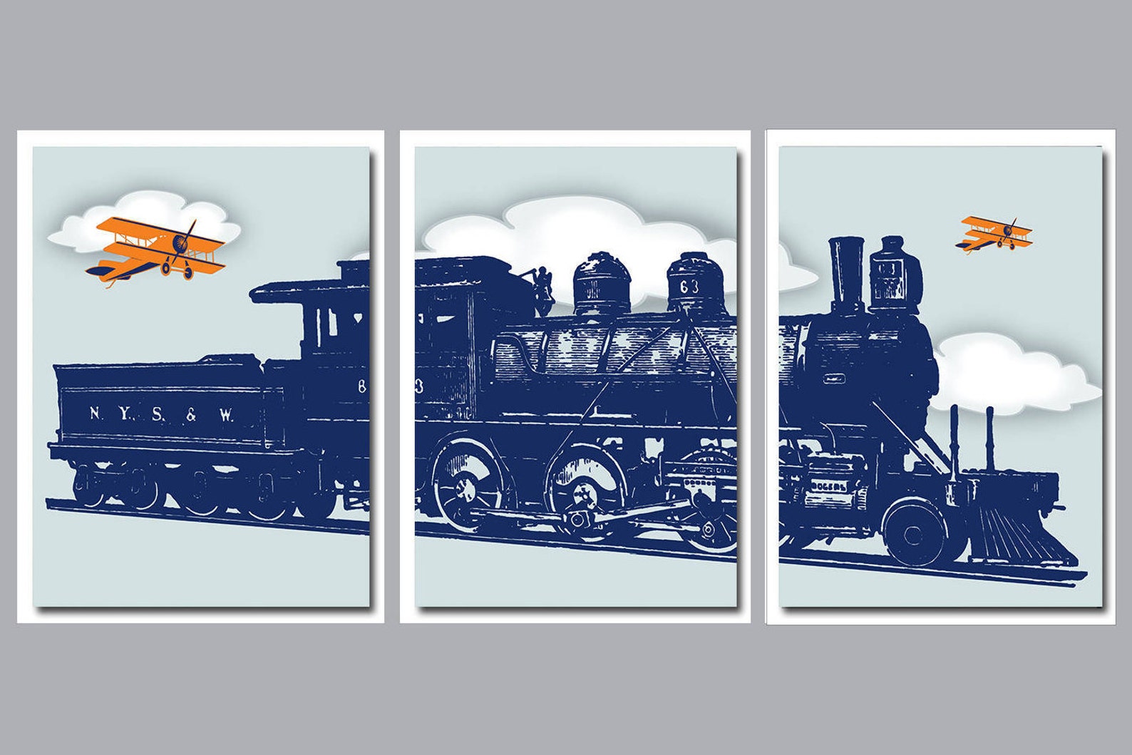 Train Wall Art Train Wall Decor Train Decor Boys Bedroom Etsy