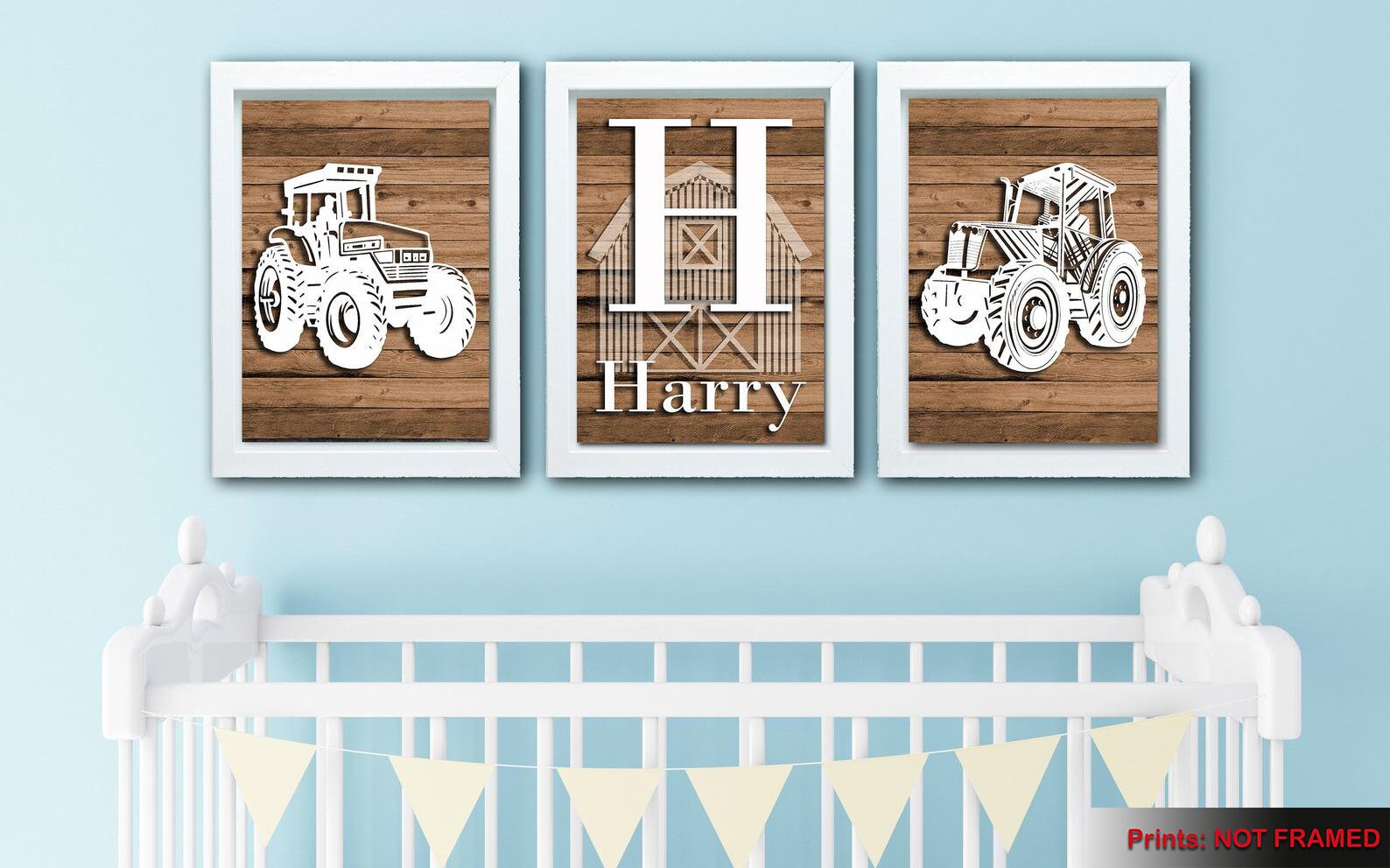 Tractor Wall Decor Personalized Name Art Tractor Decor Boy Etsy