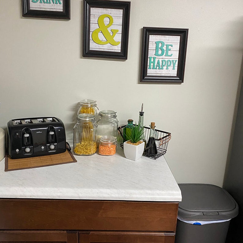 Modern Kitchen Wall Art Shabby Chic Wall Art Eat and Drink - Etsy