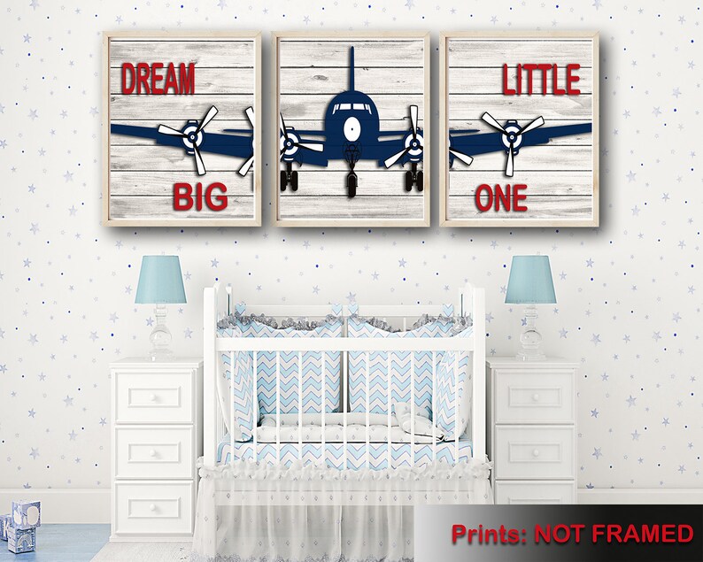 Vintage Airplane Wall Art Airplane Decor Playroom Wall Etsy