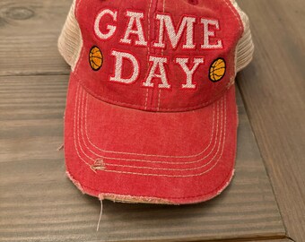 Vintage Game Day Basketball Fan Hat, Cards