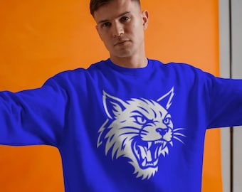 Cozy Wildcat Fan Crewneck – Blue and White Game Day Style, Kentucky Fans