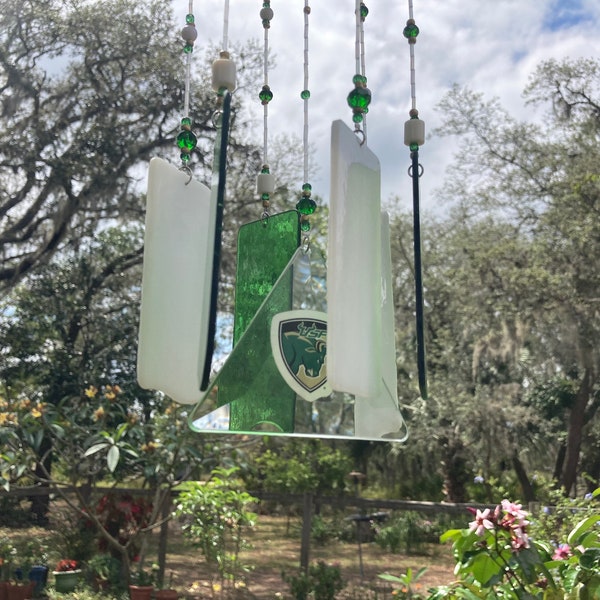 University of South Florida Bulls' Stained Glass Wind Chime