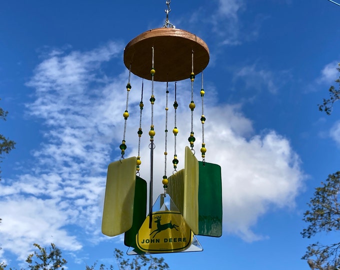 John Deere Stained Glass Wind Chime Etsy