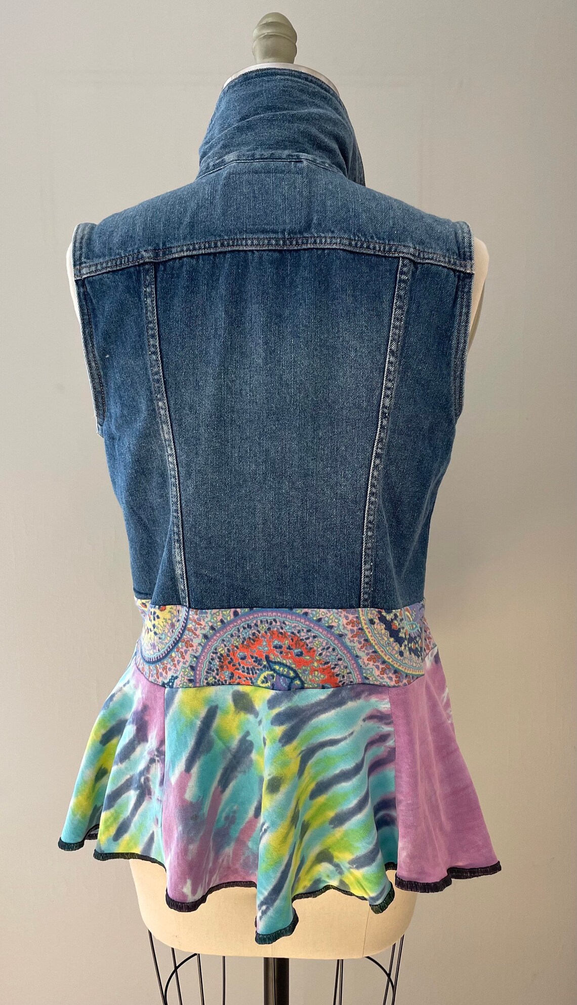 Denim Peplum Vest