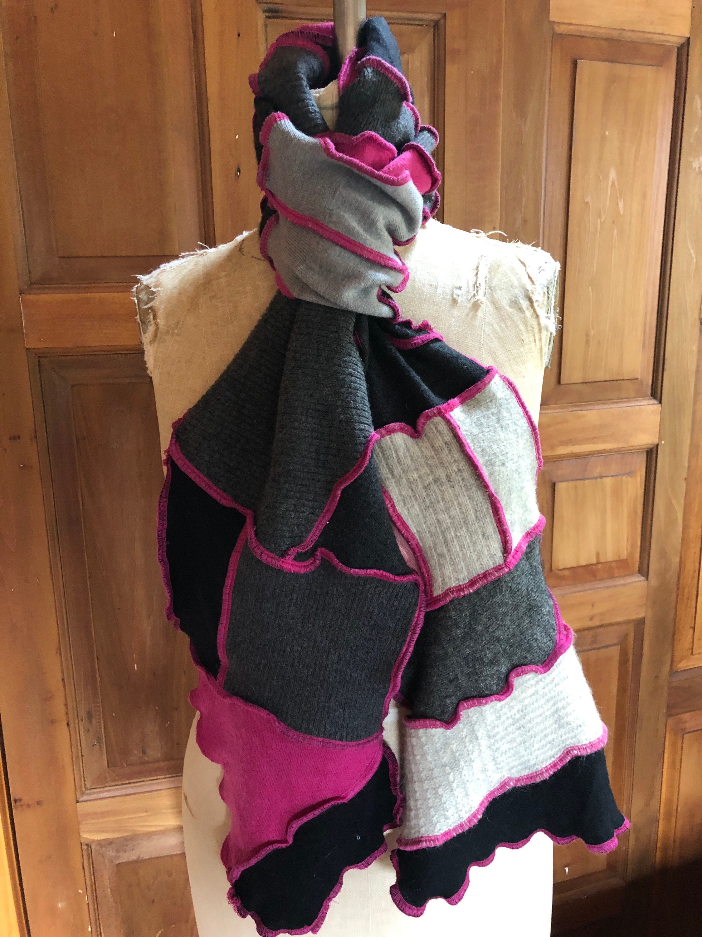 Recycled Long Wool Scarf Upcycled From Sweaters - Etsy