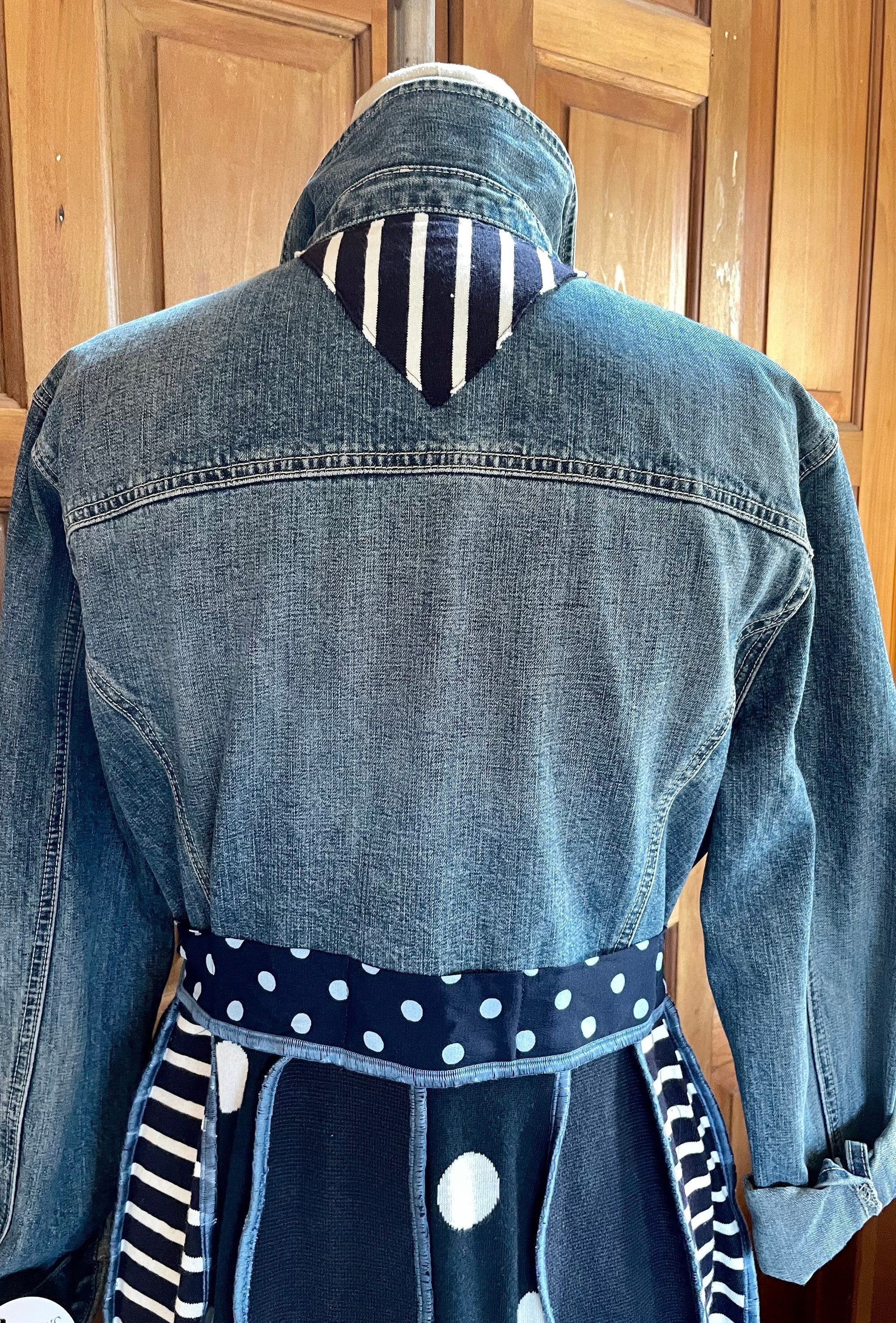 Tatterworks Upcycled Recycled Repurposed Girls Denim Jacket and Tulle Skirt. Size 6 Chest 26.