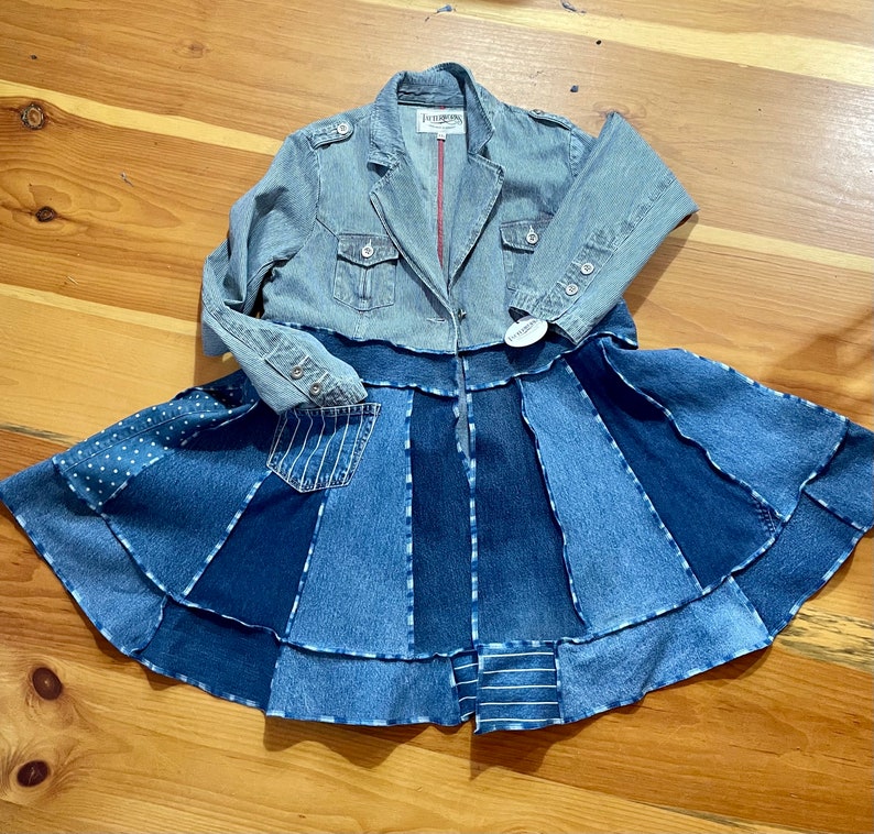 Upcycled Repurposed Reimagined Denim Jean Jacket Coat With - Etsy