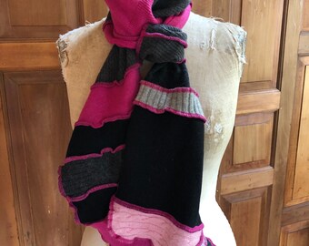 Cashmere and wool upcycled scarf