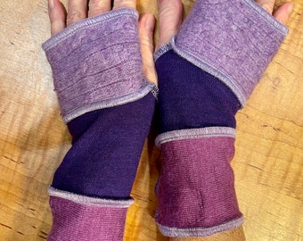 Repurposed recycled wool sweater arm warmers. Katwise inspired.