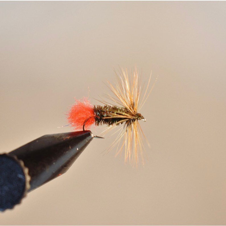 Lightweight Holo// Orange Buzzers size 12 Fly Fishing Flies Trout Set of 3