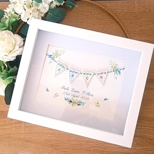 Clay Wimpel Illustration in grün/blau, Geschenk Illustration Baby, Wimpelkette Baby, Geschenk personalisiert, Wimpelkette Baby, Wimpelkette Baby, Geschenk personalisiert