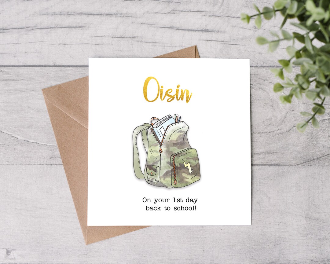 Personalized Back to School Card: Camo Backpack Design - Etsy UK