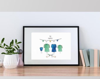 Family GAA jersey customised illustrated print