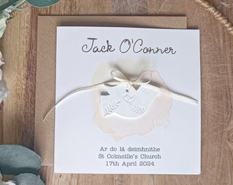 Confirmation card with clay decoration , custom made