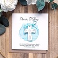 Personalized Irish First Communion Card: Irish Language Blue Watercolour Keepsake product logo