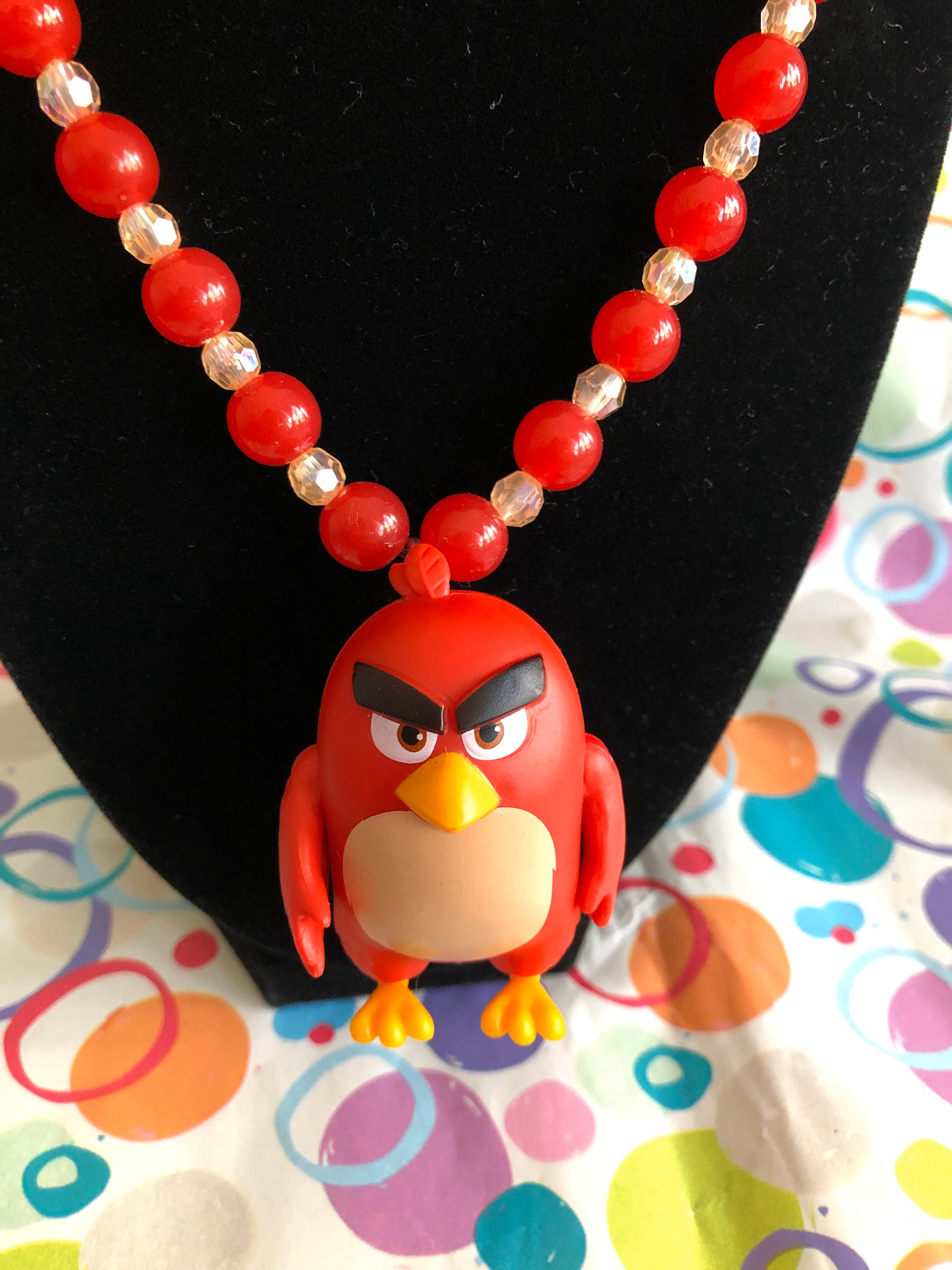 Red Inspired Necklace Inspired By Angry Birds Kids Jewelry Etsy - red bird in a bag angry birds roblox