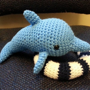 Amigurumi crochet stuffed dolphin w/ float