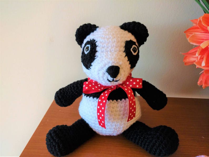 Amigurumi crochet stuffed panda bear image 1