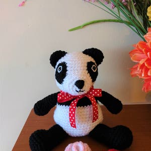 Amigurumi crochet stuffed panda bear image 2