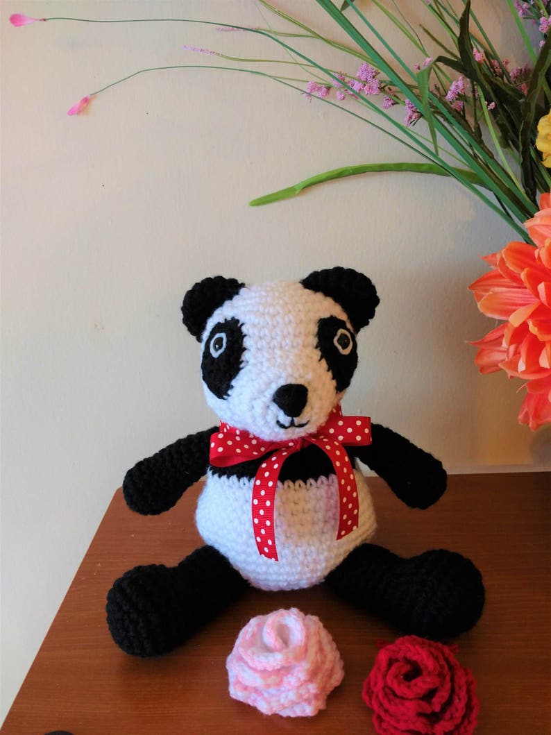 Amigurumi crochet stuffed panda bear image 2