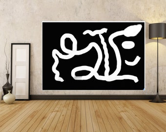 Danish Wall Art Denmark Abstract Home Decor black and white artwork Huge painting On Canvas Paintings By Jerry Titan