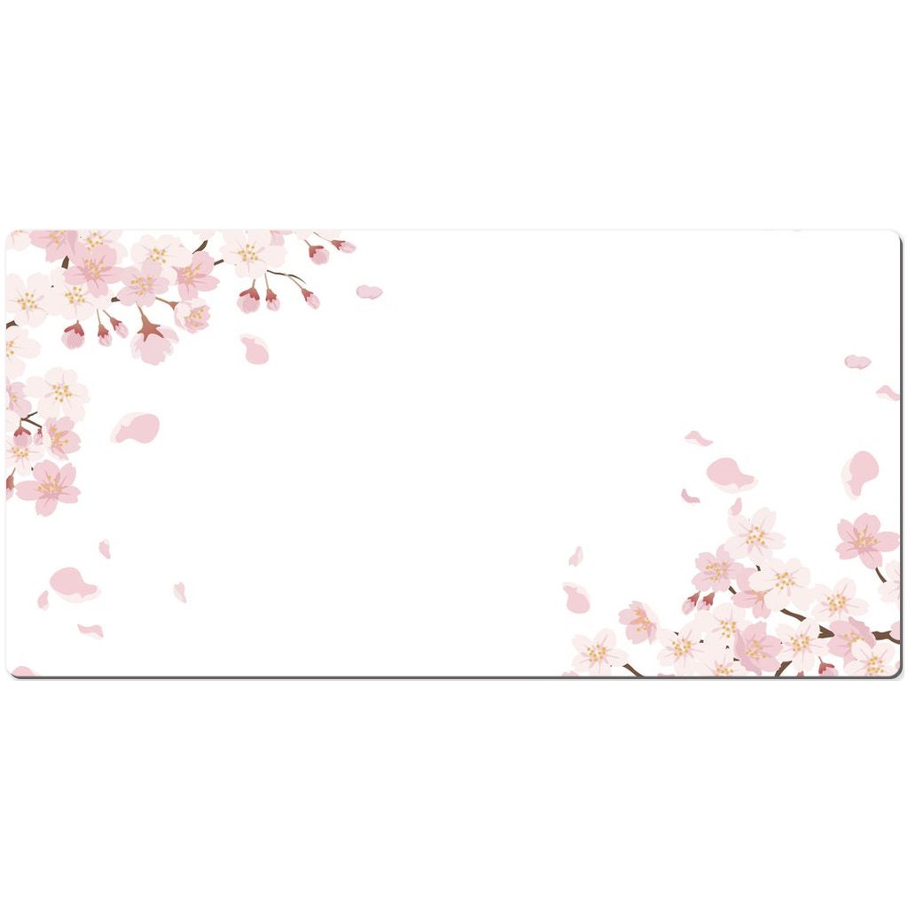 Schattige roze kersenbloesem bureaumat, schattige muismat, extra grote bloemen bureaumat, Japans thema, leuke kantooraccessoires, gamermuismat