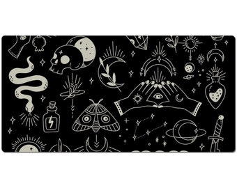 Occult Witchy Mystical Magic Mouse Pad, Large Desk Pad, Big Gaming Mousepad 10x16 12x18 14x24 18x36