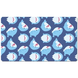 Blue Shark Mouse Pad, Kawaii Desk Mat, Cute Mouse Pad, Japanese Desk Mat, Gamer Desk Accessory, Shark Gift, Gamer Desk