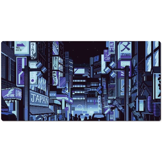 Tapis de souris anime Lo-Fi mignon, tapis de souris kawaii, tapis de bureau  japonais ville de Tokyo, tapis de souris XXL Extended Anime, grand tapis de  clavier lofi pour les joueurs 