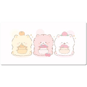 Cat Animal Kawaii Mouse Pad Desk Mat, Large Desk Pad, Big Gaming Mousepad 10x16 12x18 14x24 18x36