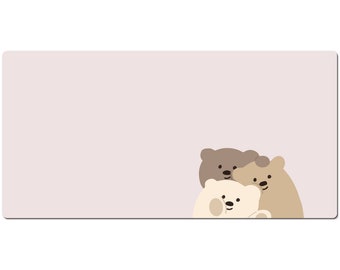 Cute Pastel Pink Bear Anime Kawaii Desk Mat Mouse Pad  Large Desk Pad, Big Gaming Mousepad, Korean Desk Mat Girly Mouse Pad