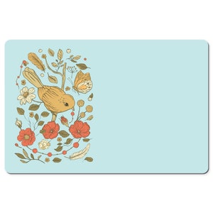 Bird And Flowers Gaming Desk Mat, Floral Gaming Mouse Pad, Computer Mouse Pad, Cute Mouse Pad, Pastel Mouse Pad image 4